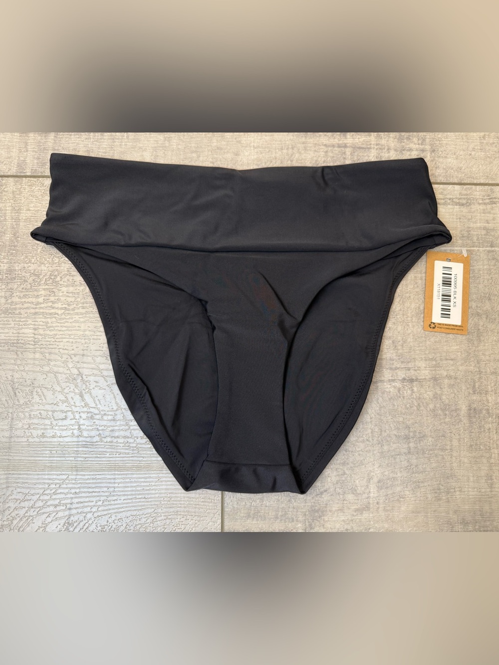 NWT Title Nine Left Coast Bikini Bottom - Black - Size XS Cheeky
